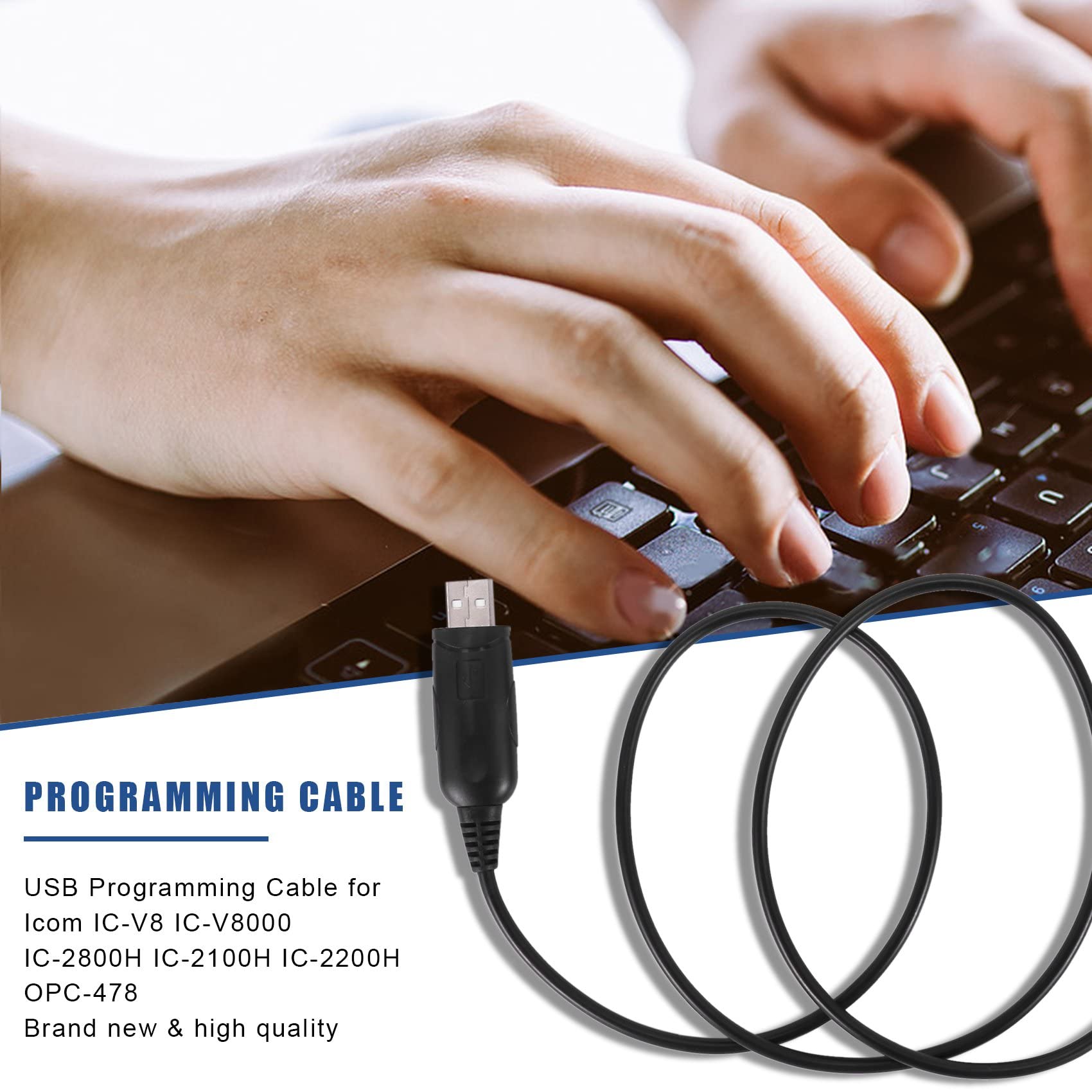 Câble De Programmation USB Pour Radio ICOM IC-F22 IC-V8 - Réf. OPC-478 / B3G36005 - Neuf