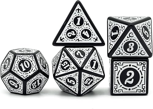 Miniatura 2 de DND - Juego de dados poliédricos D&D (7 piezas) con bolsa de dados de cuero de regalo para juegos de rol de Calabozos y Dragones, juegos de rol