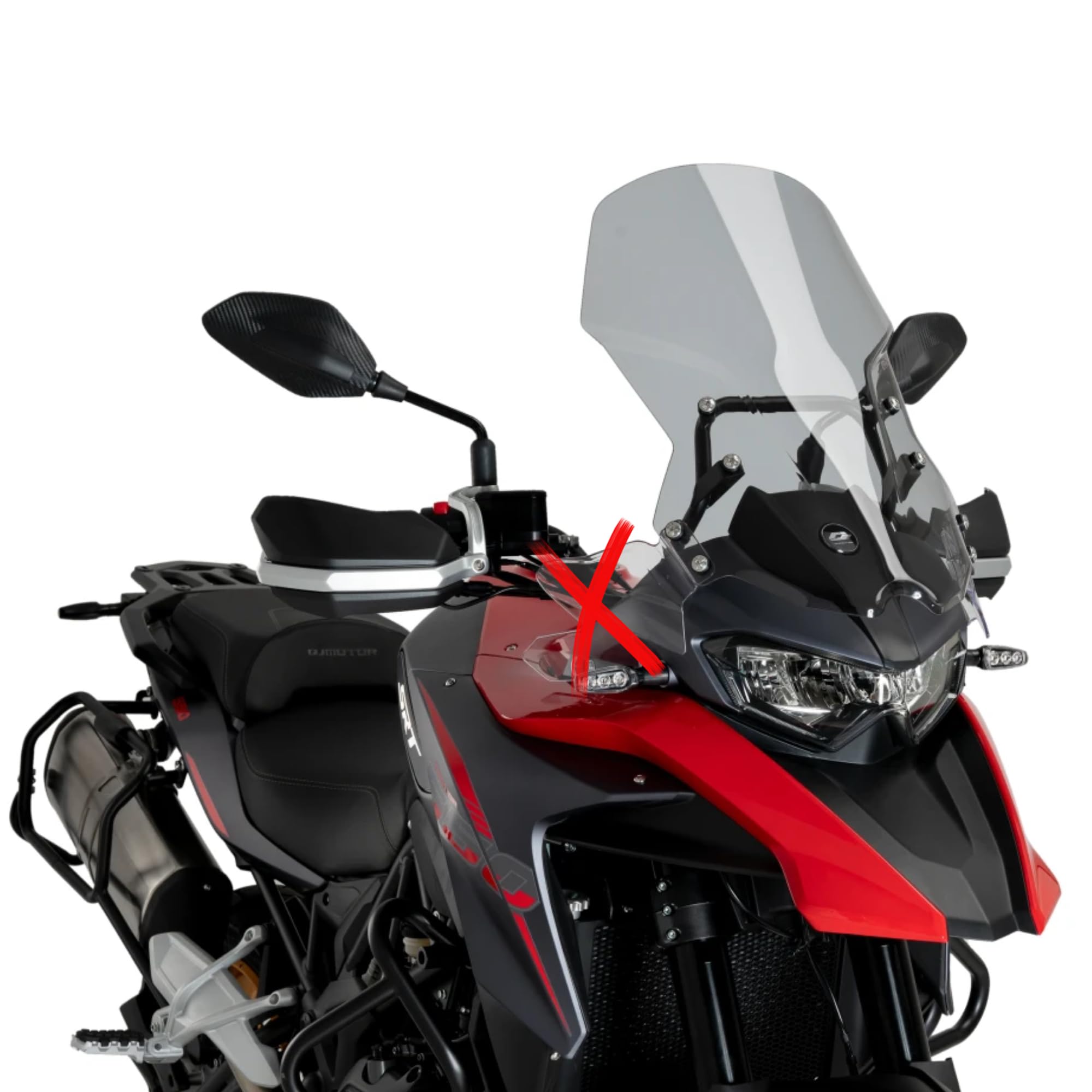 Cupolino Parabrezza Plexiglass JD9 TOURING Fume Chiaro COMPATIBILE CON BENELLI TRK 502 X 2018-2026