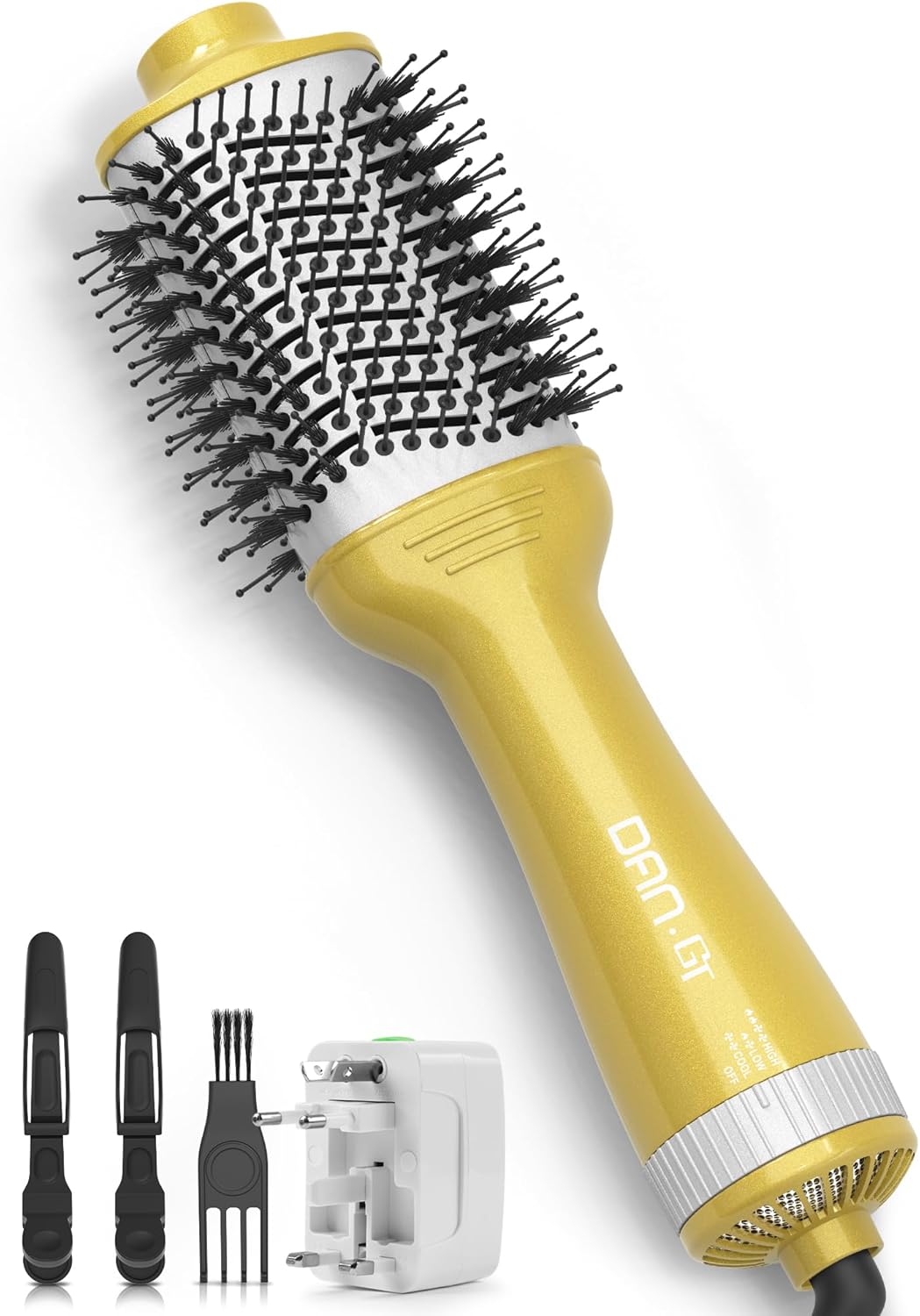 3 Inch Blow Dryer Brush, 4-in-1 One-Step Wet-to-Dry Hair Dryer Brush for Blowout, Smooth, Volumize & Straighten, Ceramic Coating for Thick Medium-to-Long Hair, Dual Voltage 120-240V