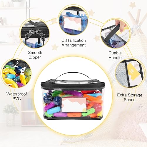 Miniatura 3 de BEBOAN Paquete de 6 bolsas organizadoras de almacenamiento de juguetes para niños, bolsa transparente impermeable de viaje para bloques de