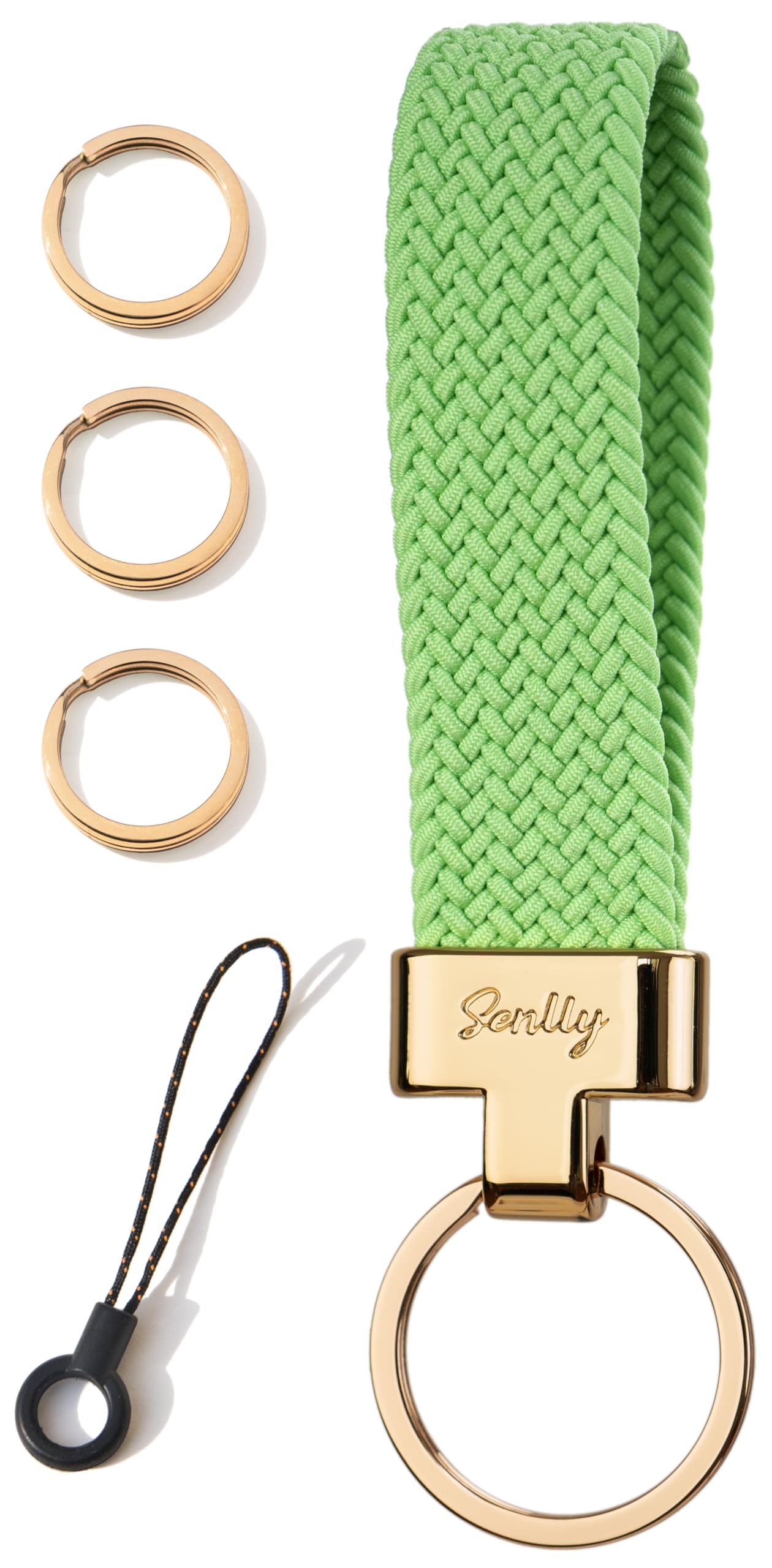 Senlly Unisex 101 Pistachio Car Keychain, Stretchy Key Holder, Original Elastic Anti-Drop Design Finger Lanyard Strap
