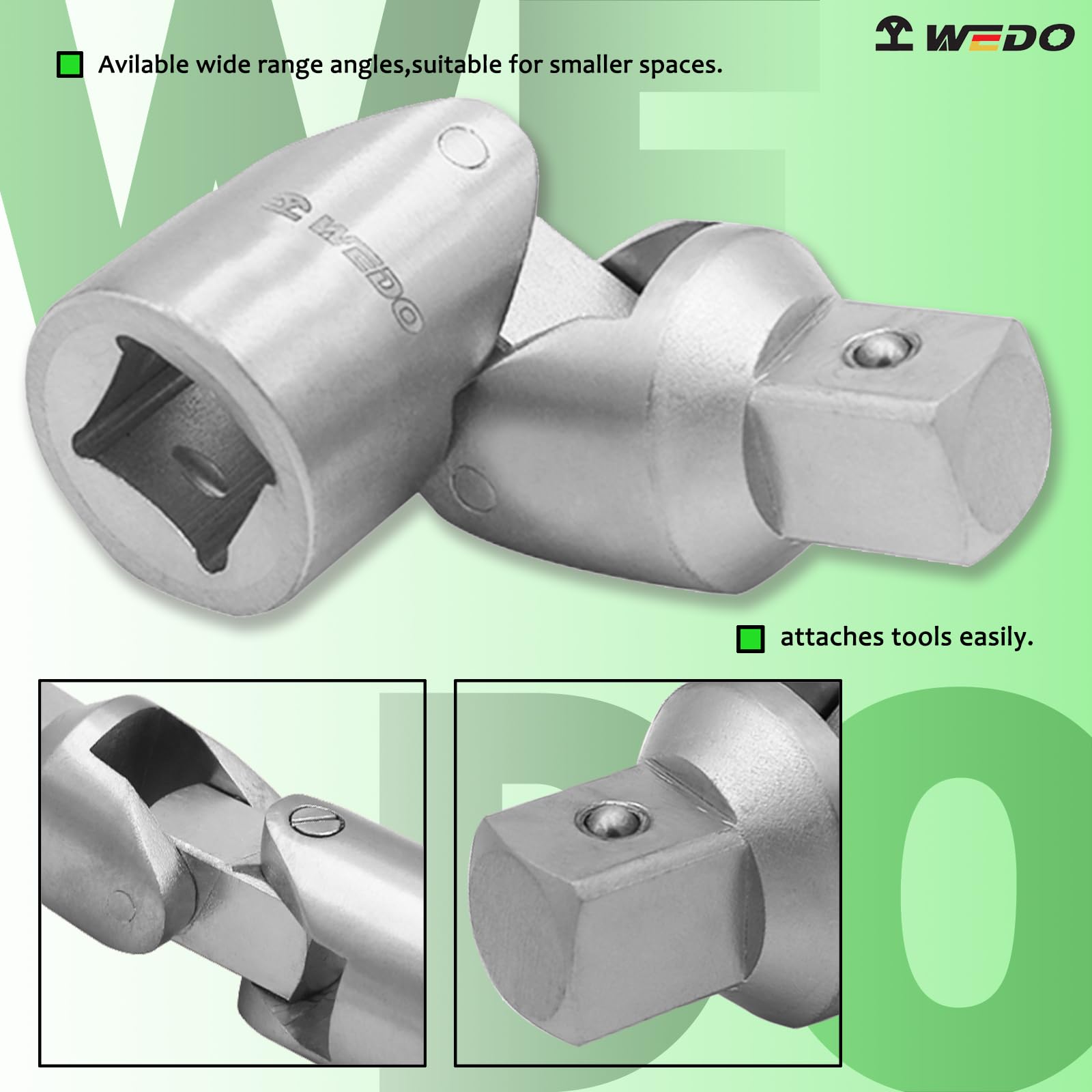 WEDO Joint universel en acier inoxydable, résistant à la corrosion, antirouille, durable, respectueux de l'environnement, 1,9 cm, longueur 110 mm