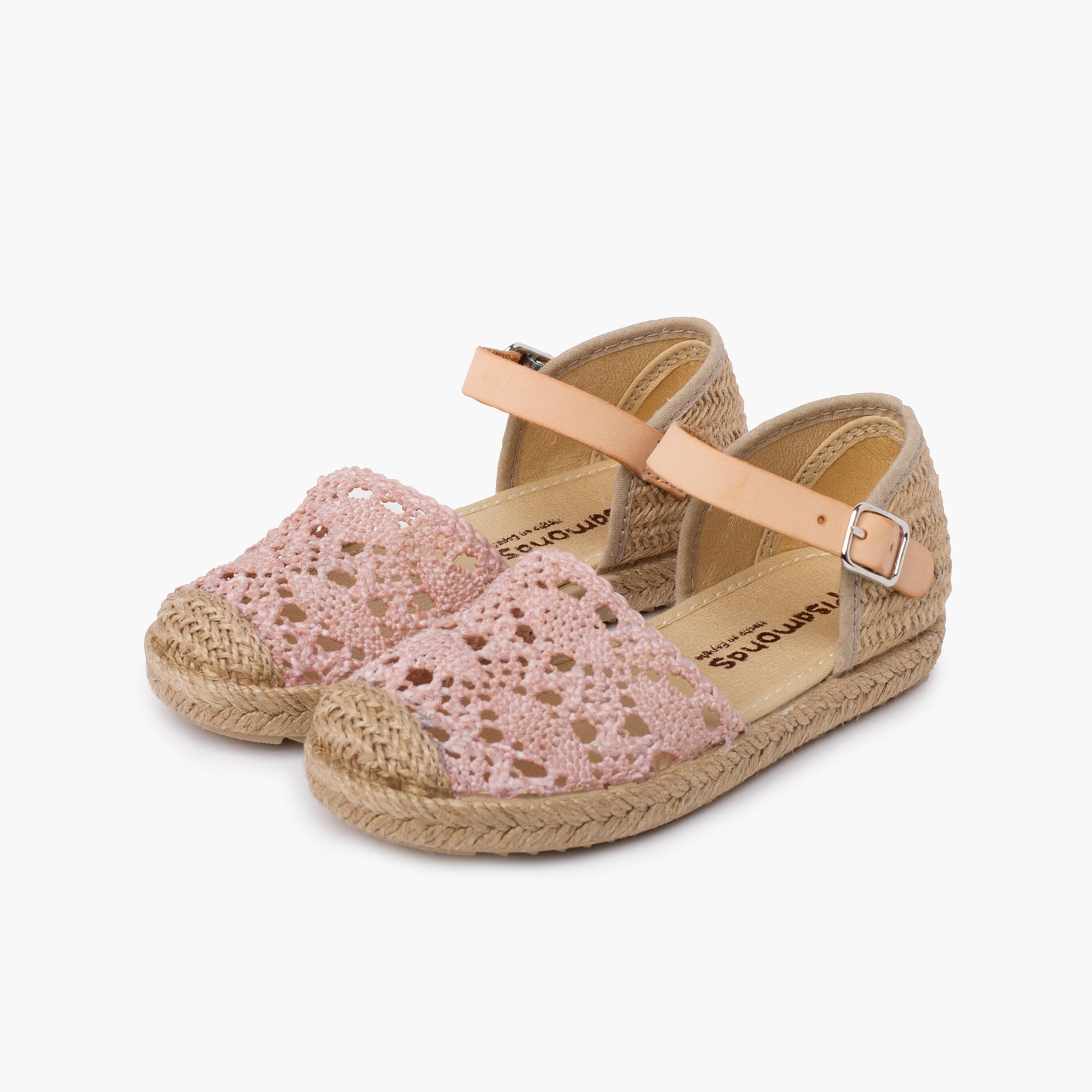 Pisamonas Sandale Espadrille en macramé pour Fille avec Boucle