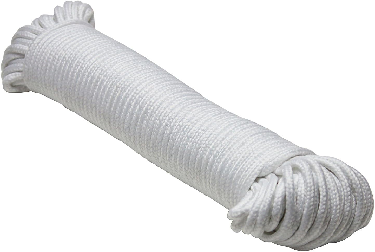 Extreme Max 3008.0445 Braided Cotton/Polyester Clothesline - 7/32" x 100', White