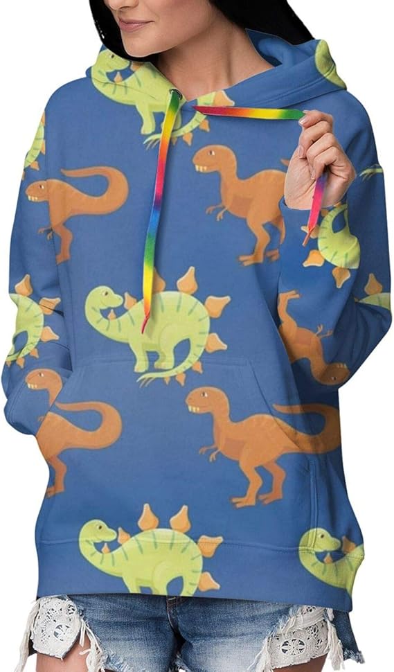 Amazon Co Jp 漫画の恐竜 レディース 長袖 パーカー プラスベルベット 厚くする フード付き ポケット付き プルオーバー おしゃれ スポーツウェア 冬 服 ファッション小物 Amazon Co Jp 漫画の恐竜 レディース 長袖 パーカー プラスベルベット 厚くする フード付き ポケット付き プルオーバー おしゃれ スポーツウェア 冬 服 ファッション小物