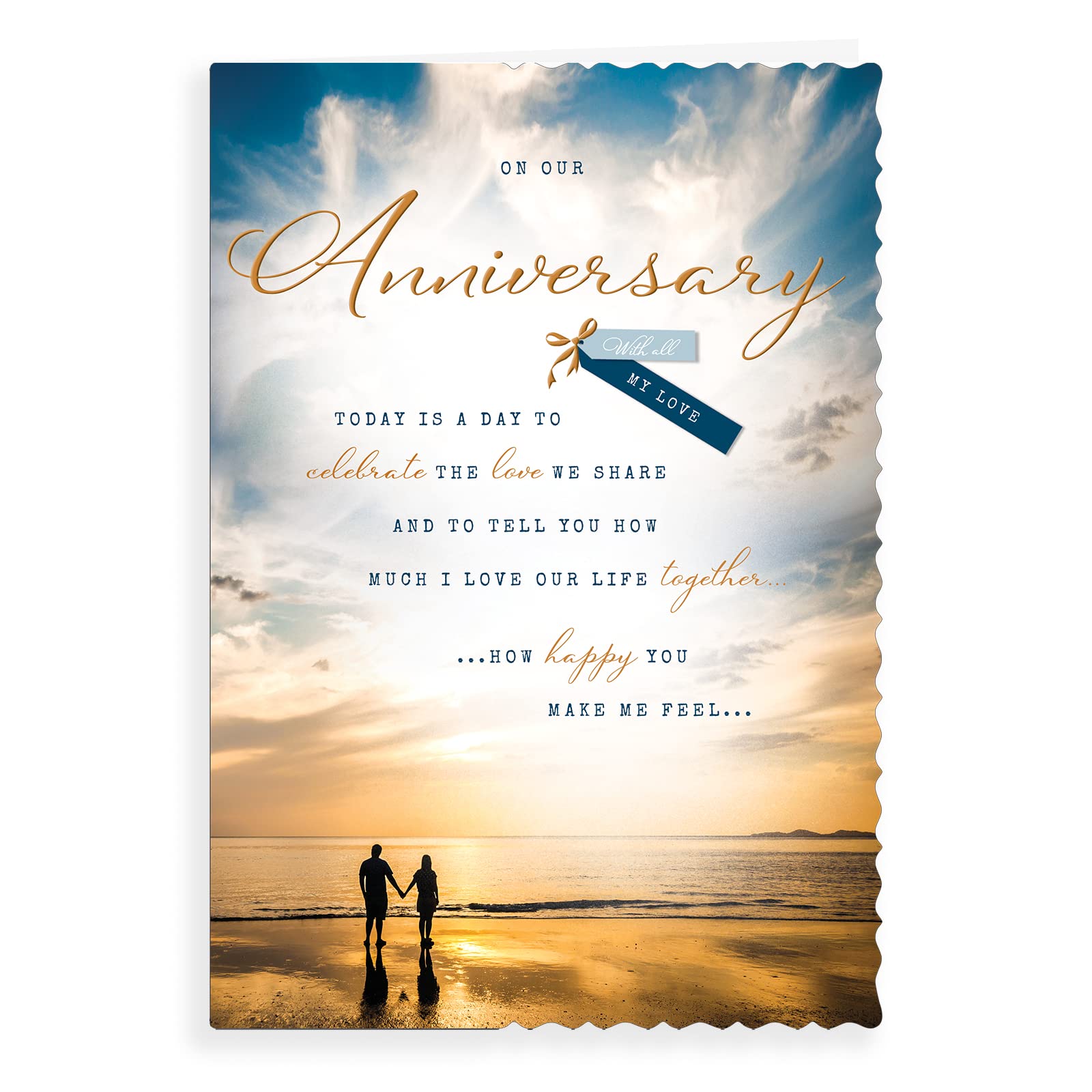On Our Wedding Anniversary Card. 23x15cm
