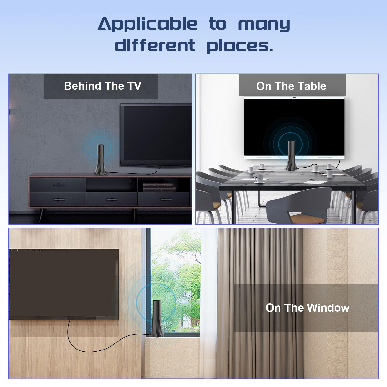 TV Antenna-TV Antenna Indoor-Digital for Support 4K 1080p HD Antenna for Smart tv Indoor Free Local Channels-Support Smart and All Older TV's -Signal Booster 16FT Coax HDTV Cable