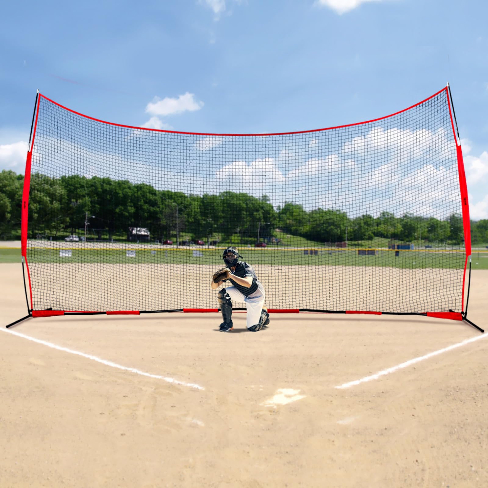 VEVOR Barricade - Red de Barrera Deportiva para Pelotas, Equipo de práctica portátil con Bolsa de Transporte, Pantalla de protección para béisbol, sóftbol, Lacrosse, fútbol, Hockey, Entrenamiento,