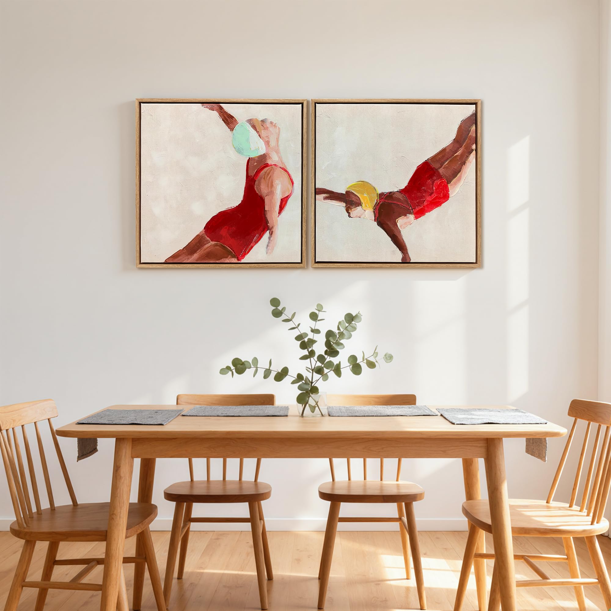 HOMCOM Set di 2 Quadri su Tela Wall Art Moderna Stampa Artistica 40x40 cm | da Parete, per Soggiorno e Salotto, con Ganci Inclusi