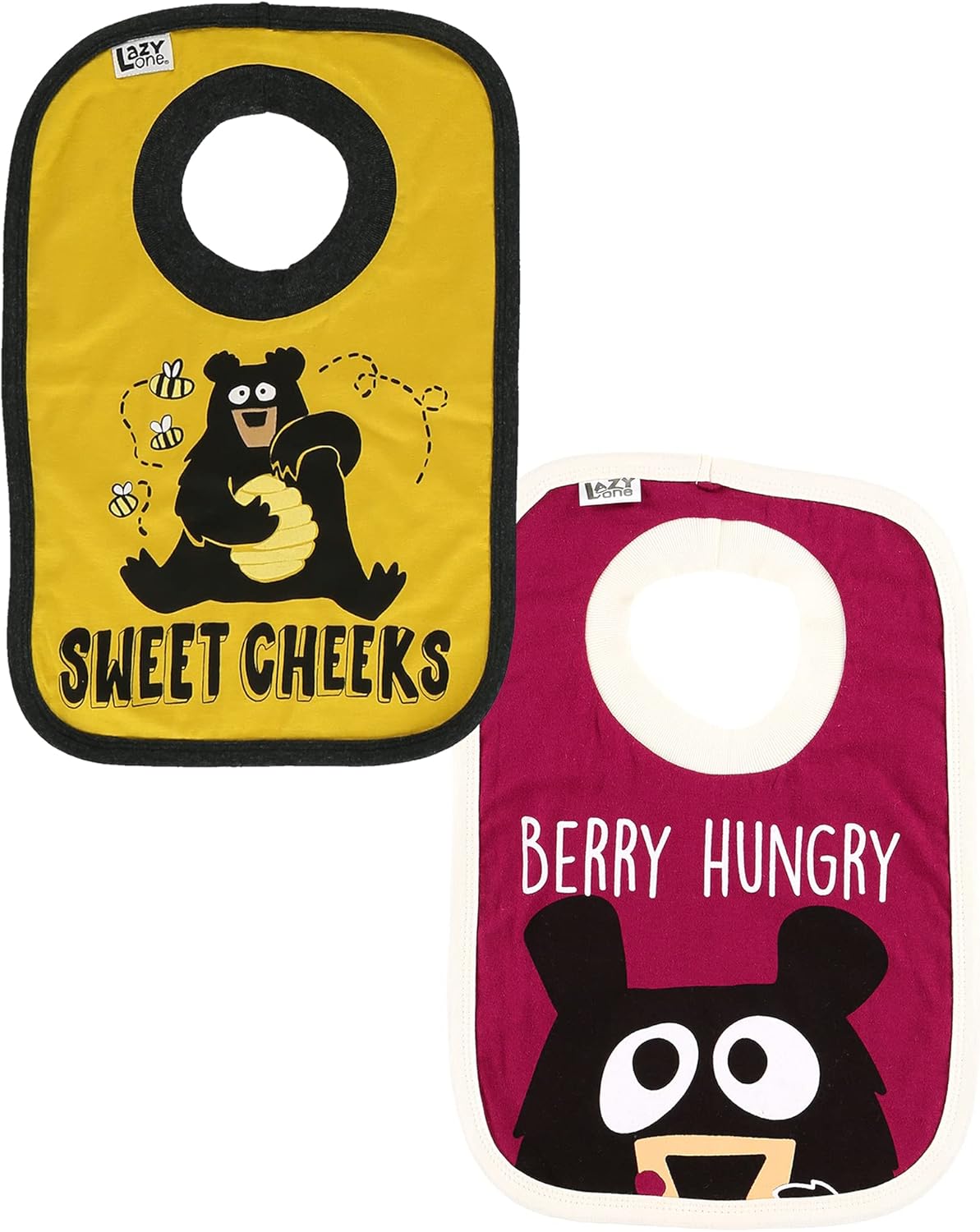 LazyOne Animal-Print Baby Bibs, Infant Bibs, Cute Baby Shower Gifts, One Size, Pack of 2