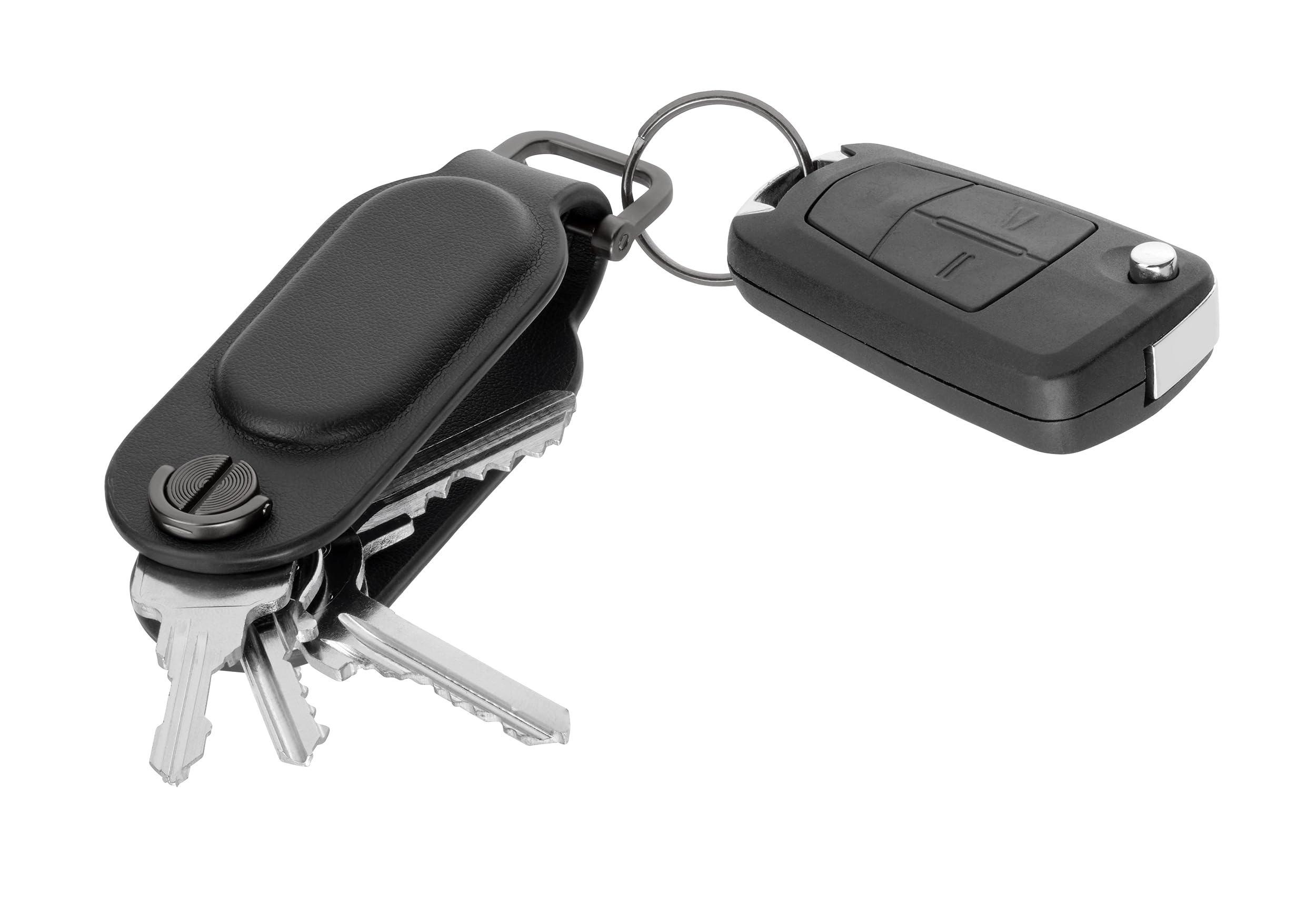 TROIKA Lokalizator kluczy Apple® Find My funkcyjny Track & Find Key organizer z możliwością lokalizacji zamocowanych kluczy i możliwość rozszerzenia do 4 kluczy ze sztucznej skóry i metalu w kolorze
