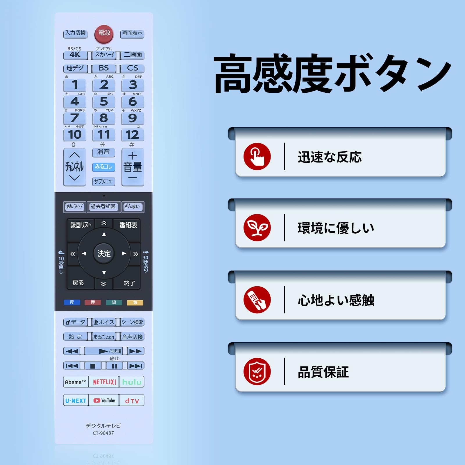 Amazon | テレビリモコン CT-90487 for TOSHIBA 東芝 レグザ リモコン