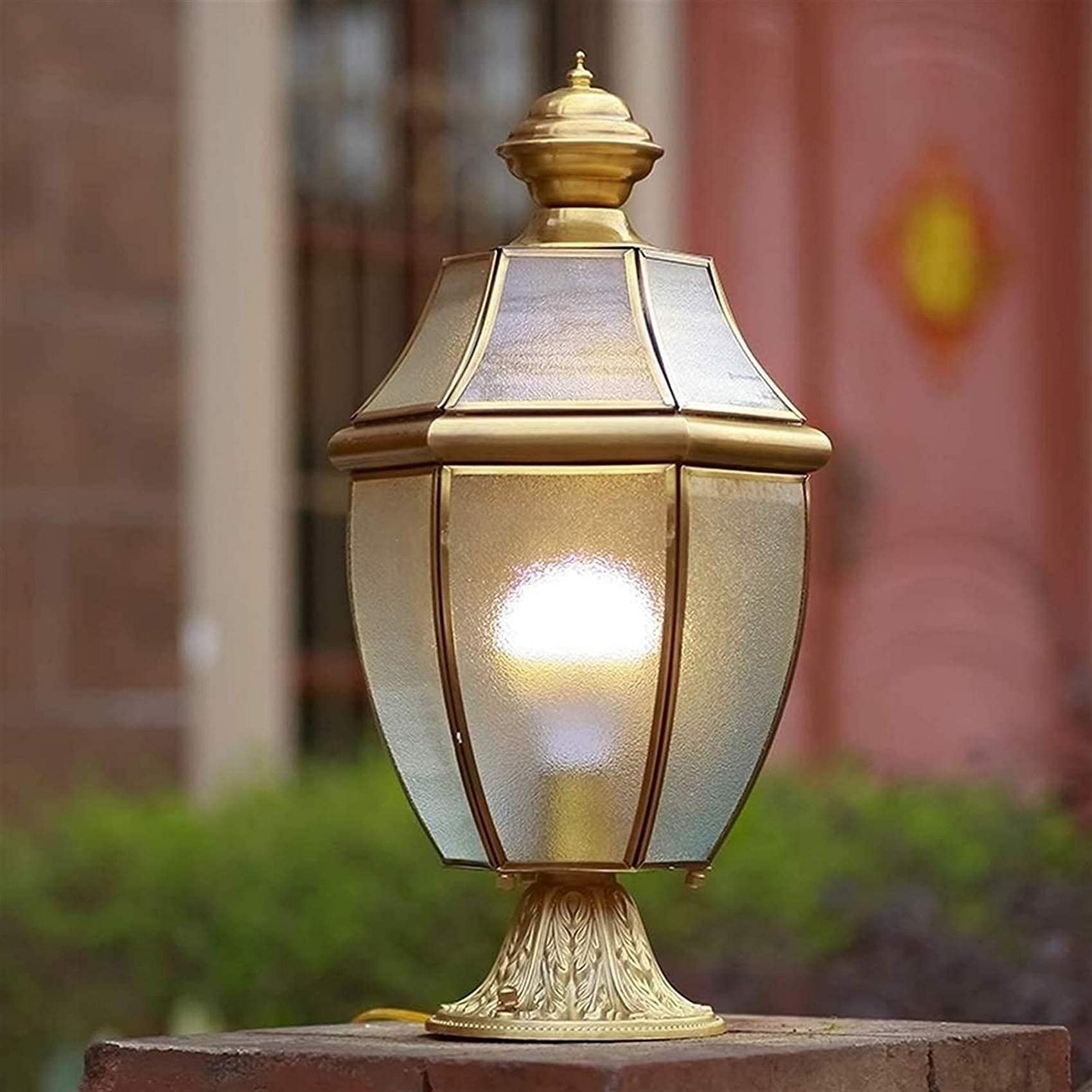 Amazon.co.jp: European Table Lamp Villa Brass Pillar Light