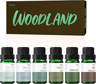 Fragrance Oil, MitFlor Woodland Set of Scented Oils, Soap & Candle Making Scents, Essential Oils for Diffusers for Home, Woody Aromatherapy Oil Gift Set, Pine Forest, Cedarwood, Frosty Fir & More