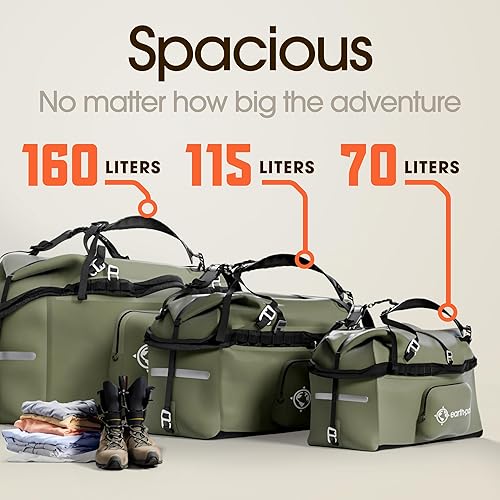 Miniatura 6 de Earth Pak Waterproof Duffel Bag - Large Dry Bag, 1680D TPU, Heavy Duty, Camping & Marine Dry Bag, 8x8 Popout Pocket