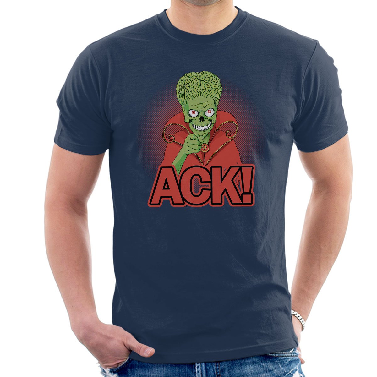 Cloud City 7 Men's Navy Blue Mars Attacks Martian Ack T-Shirt