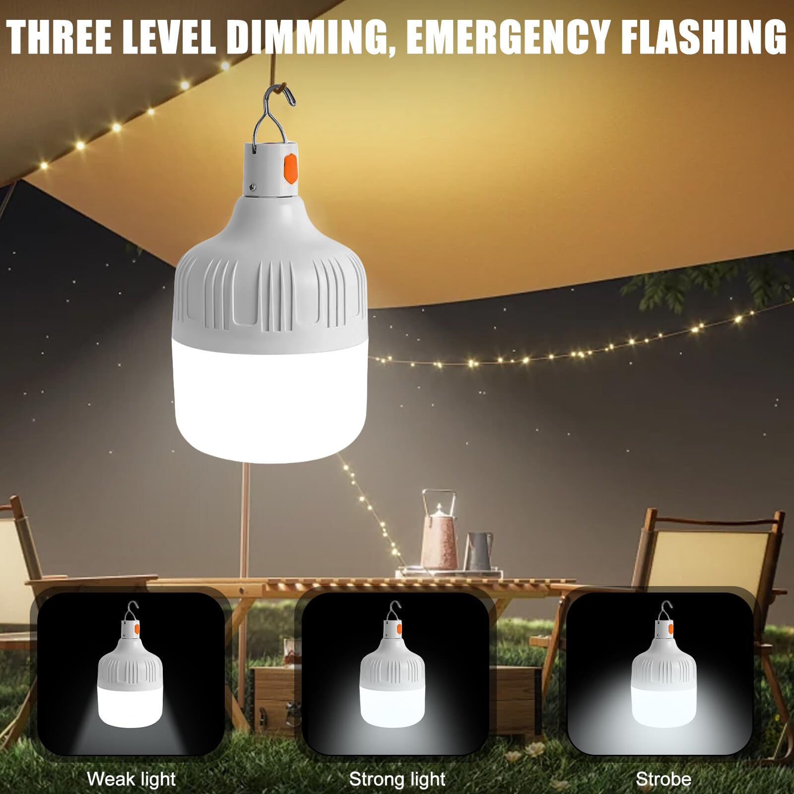Lanterna a luce forte ricarica USB lampada da campeggio pieghevole da viaggio per pesca da appendere all'aperto  39