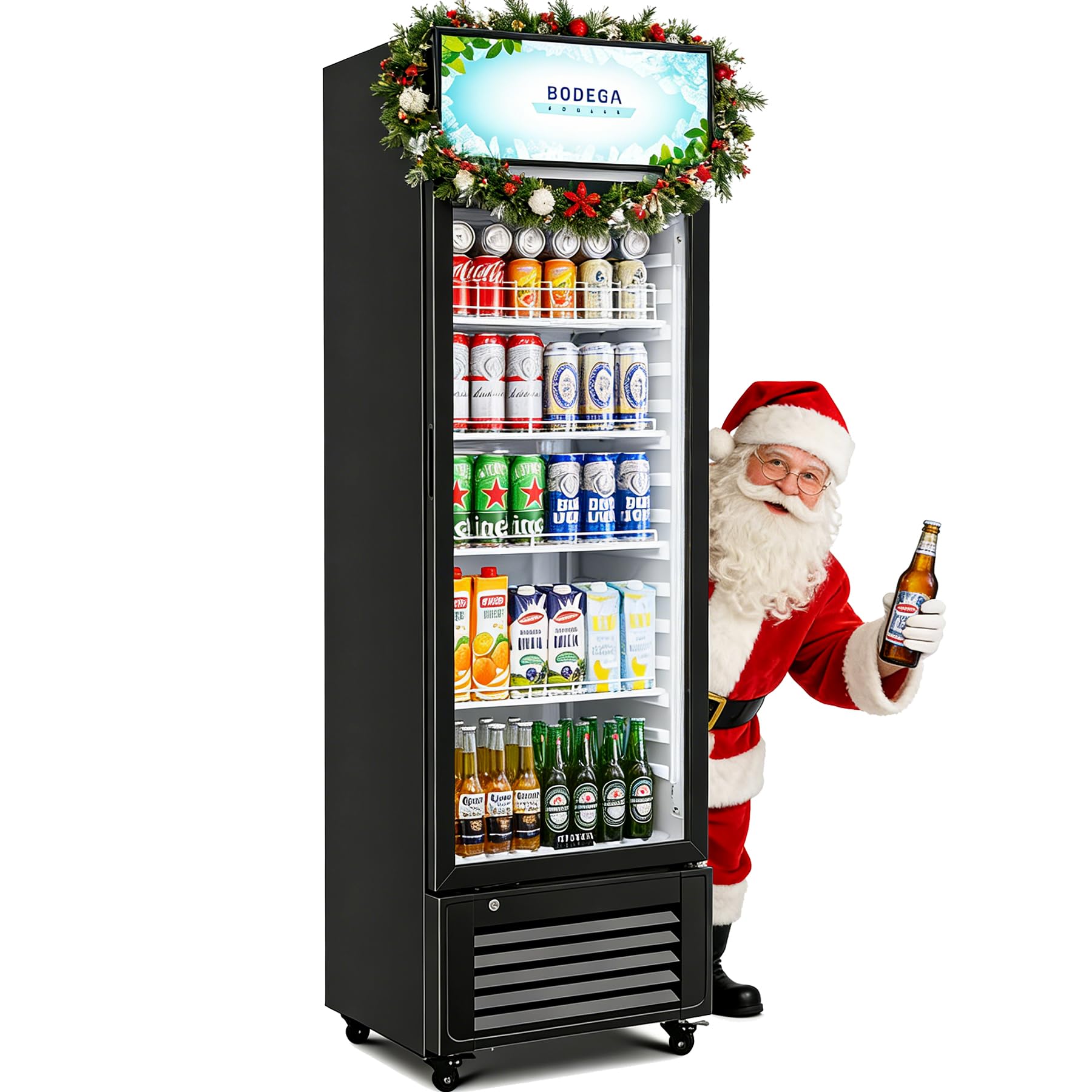 Bodegacooler Commercial Beverage Refrigerator And Cooler, 10.0 Cu.Ft Commercial Merchandiser Refrigerator With Soft LED Light, Commercial Fridge, Display Refrigerator With 240 Cans & 120 Bottles. on Fridge.com - View 1