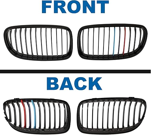 Miniatura 129 de Rejilla frontal negra brillante compatible con BMW Serie 3 G20 2019 2020 2021 2022 316i 318i 320i 328i 330i 330i 335i 340i Doble lamas negro