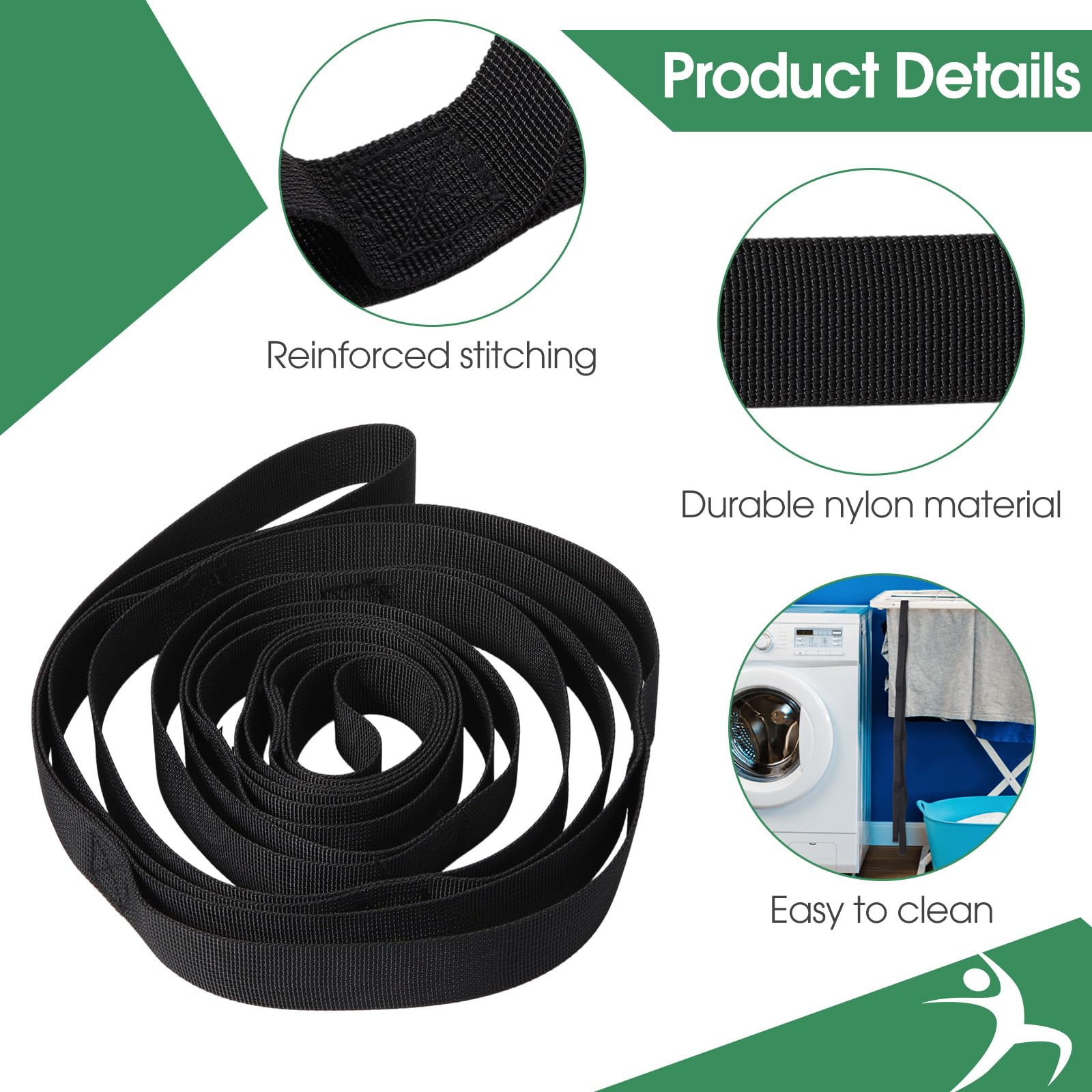Foilswirl Paquete de 8 correas elásticas con 10 bucles, correa de yoga para terapia física, bandas elásticas con bucles, bandas no elásticas para ejercicio
