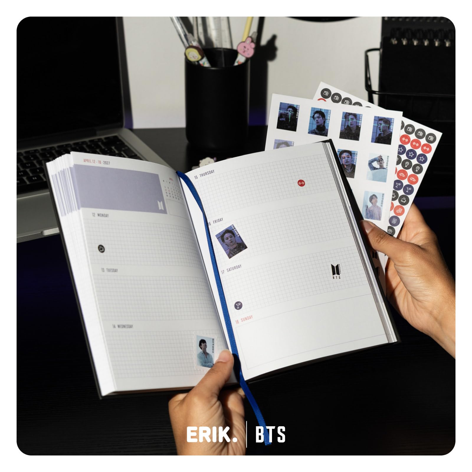 Agenda K-POP BTS 2026 2027 Semainier A5 Fournitures Scolaires Kawaii