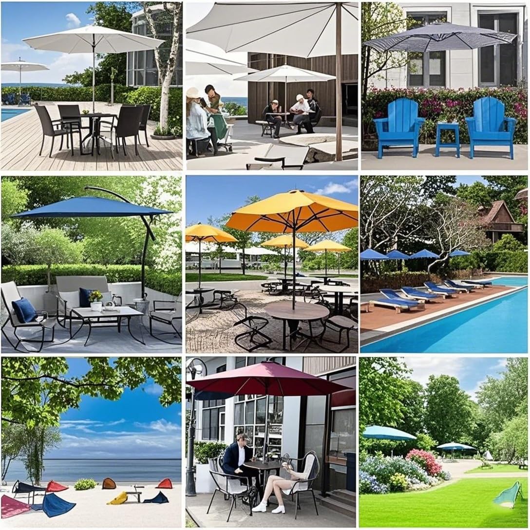 Toldo De Recambio De Sombrilla 6 Varillas/8 Varillas, Cubierta De Repuesto para Paraguas, Impermeable, Anti-Ultravioleta, Poliéster, 300cm 350cm 200cm 230cm 250cm 270cm 280cm(White,8 Ribs: 350CM)