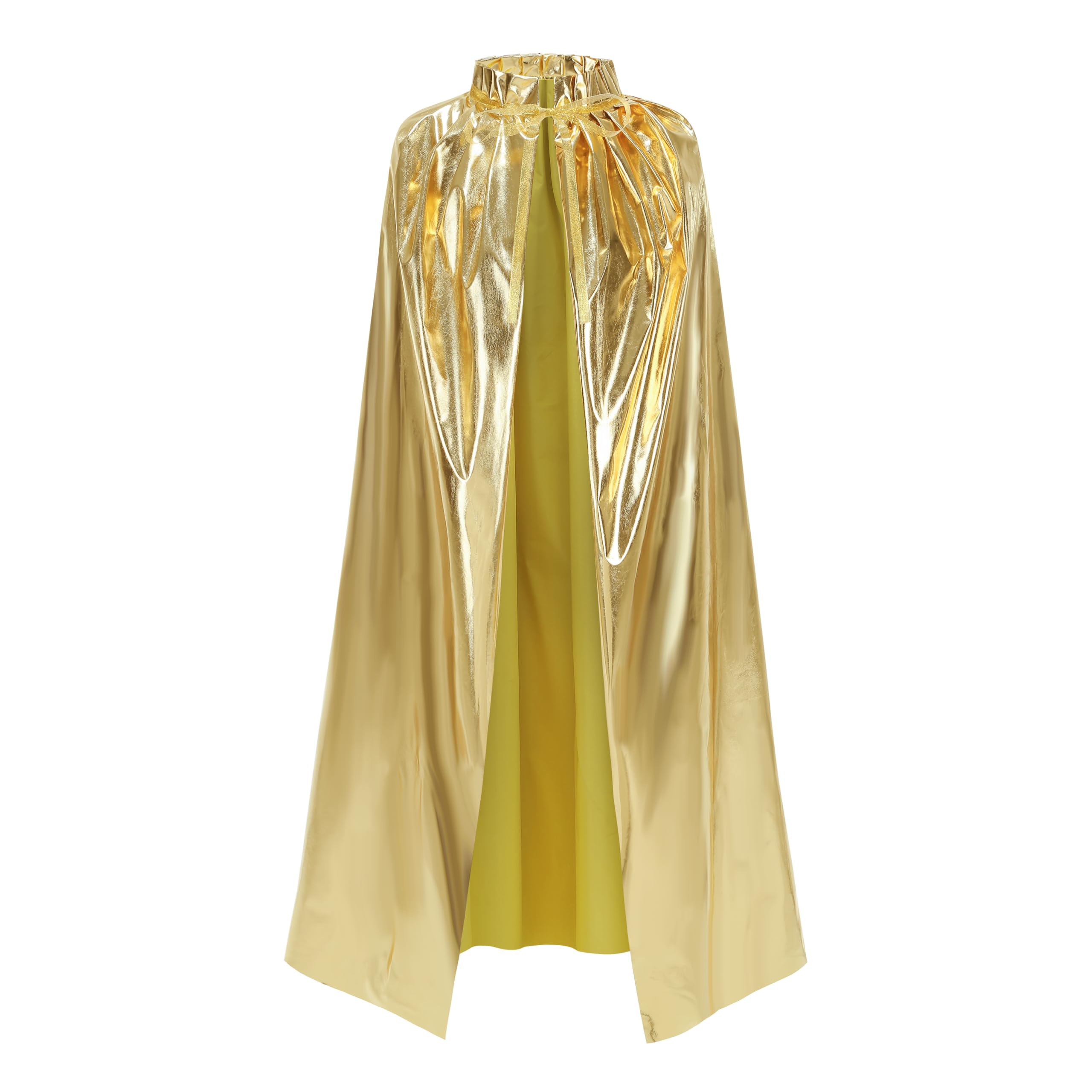 DELIVESS Halloween Carnival St. Patrick's Day Adult Sparkling Gorgeous Round Neck Costume Cloak Suitable For Both Men And Women (45", Gold) — image 1