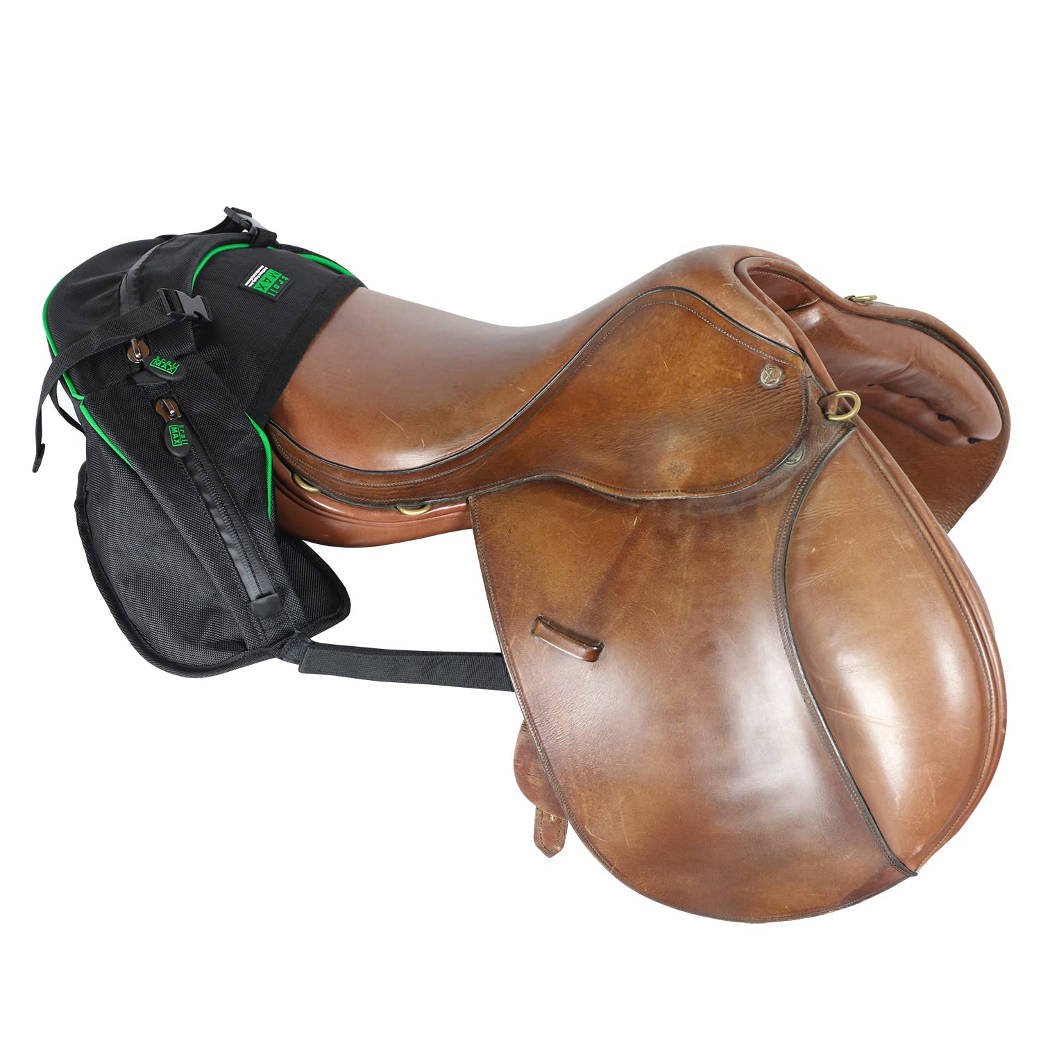 TrailMax English & Endurance Pferdesatteltasche; Horse Cantle Bag für englische & Endurance-Sättel mit 3 Fächern & Schnellverschluss-Kompressionsriemen; Hintere Englische &