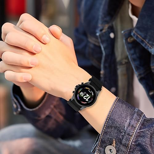 Miniatura 5 de 4 Pack Multicolor 18mm 22mm Stretchy Nylon Watch Bands Compatible with Fossil Watches