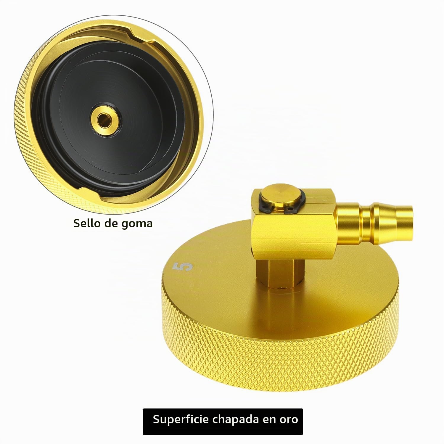 QWORK® Kit Adaptador de Purga de Frenos con acoplador rápido, Kit de 17 Piezas Conector de Cilindro Maestro Chapado en Oro para la Mayoría de los Vehículos