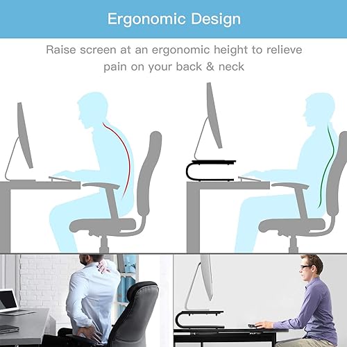 Miniatura 7 de HUANUO Monitor Stand Riser for Desk, Laptop Stand, Laptop Shelf w/Vented Metal, Desktop Computer Stand Desk Organizer for Laptop, PC, Printer