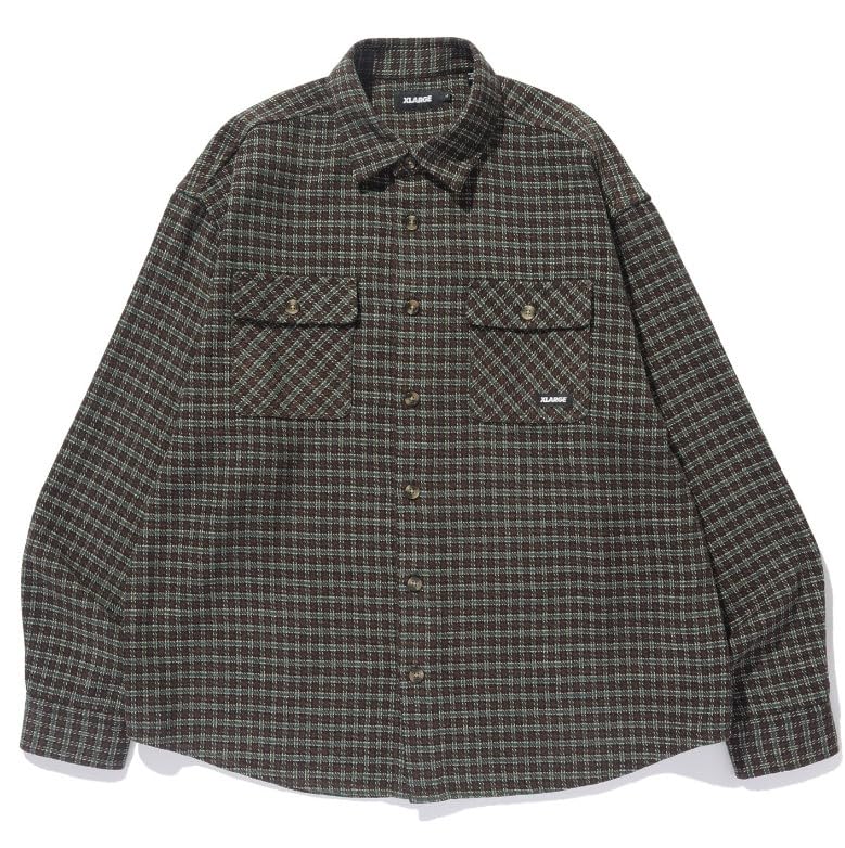 Amazon.co.jp: [エクストララージ] プレイドロングスリーブシャツ