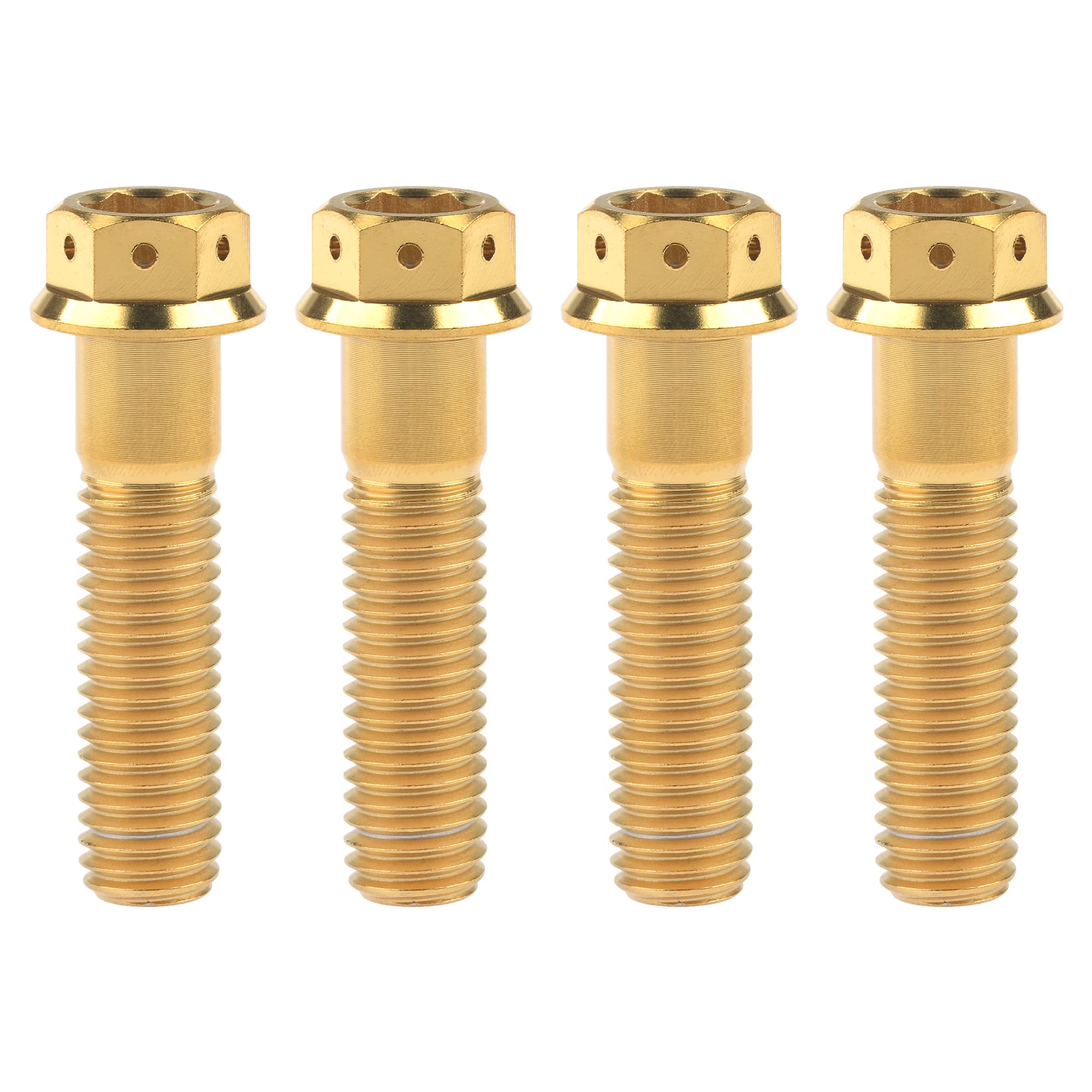 Tornillos M10 de titanio de alta gama con acabado oro hexagonal 8