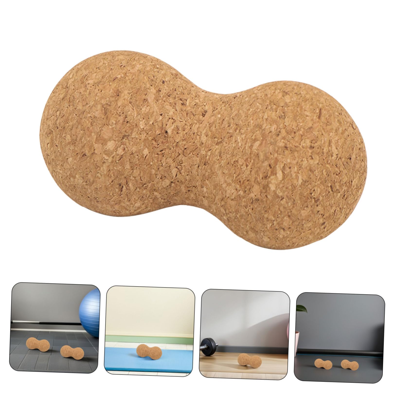 PLAFOPE 2 Piezas Unidades Bola de Masaje de Corcho Sólido Doble Pelota de Lacrosse para de Puntos Gatillo Recuperación Muscular Profunda para Espalda Cuello y Pies Herramienta Portátil