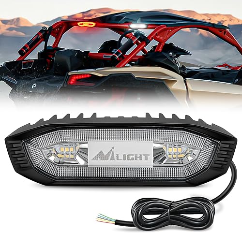 Nilight UTV LED Chase - Luz de freno universal de 1.75 a 2.0 pulgadas, montaje en barra rodante, luz estroboscópica de carga inversa para UTV, ATV,