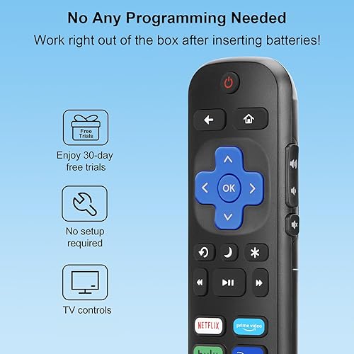 Miniatura 4 de Gvirtue Paquete de 2 control remoto de repuesto solo compatible con Roku TV, para TCL Rokupara Hisense Rokupara Onn Rokupara Insignia, para Sharp,