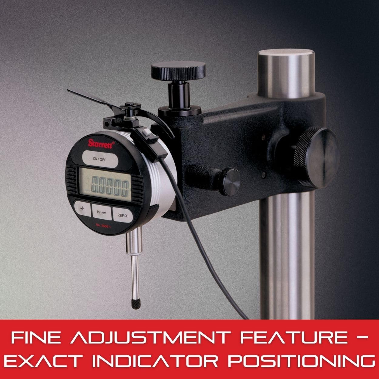 Starrett Crystal Pink Granite Base Comparator Stand Without Indicator - Grade A, 9-1/4" Maximum Vertical Capacity, 8" x 12" x 2" Base, 5" Throat Depth - 653G