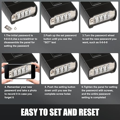 Miniatura 6 de Diyife - Candado de combinación resistente haz envuelto, candado impermeable grande para exteriores, grillete grueso de 0.315 in, desbloqueo con un