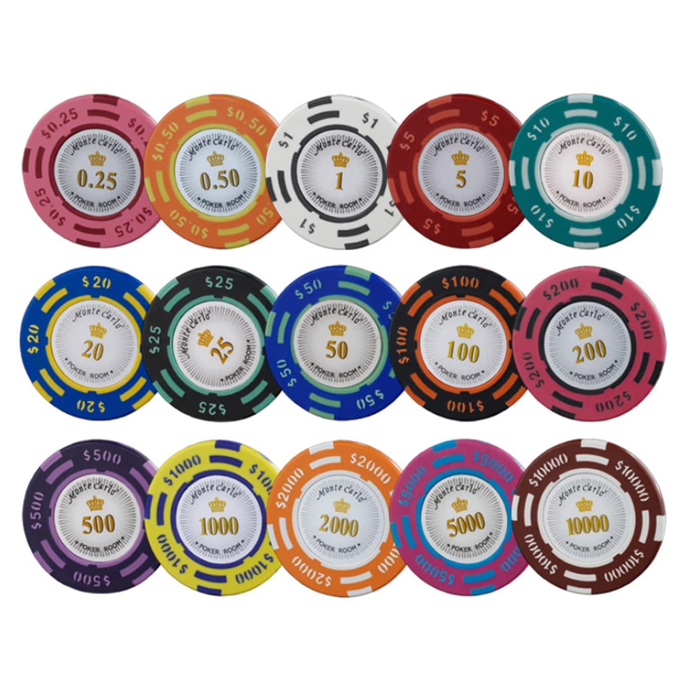 Amazon | ポーカーチップ 額面付きカジノジェットンチップ、モナコ
