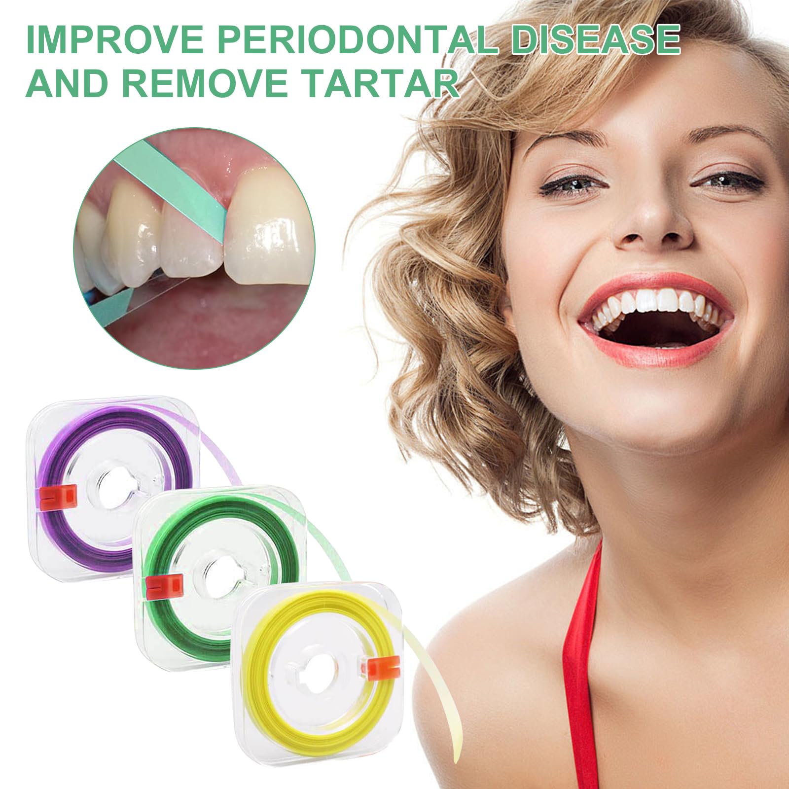 Zimoer Papel de lija dental 3 volúmenes tiras pulido 20/30/50μm grano 4mm