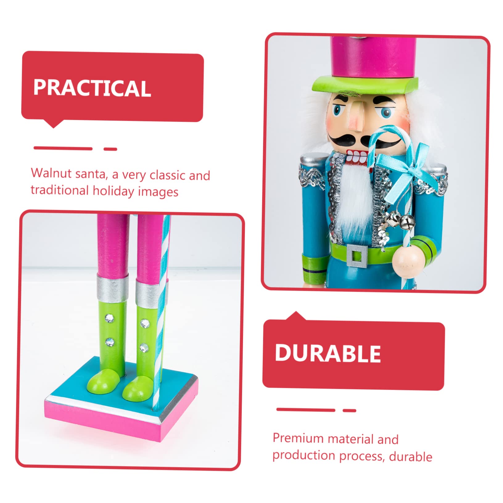 Figurka Świąteczna Hułan Drewna Drewniany Żołnierz Nutcracker Stół Dekoracja Bożonarodzeniowa Imprezę Xmas Ręcznie Wykonany Kolorowy Ornament