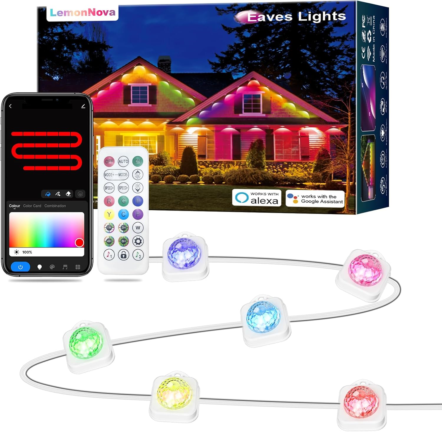 Permanent Outdoor Lights, Smart RGB Outdoor Led Lights Under Eaves
