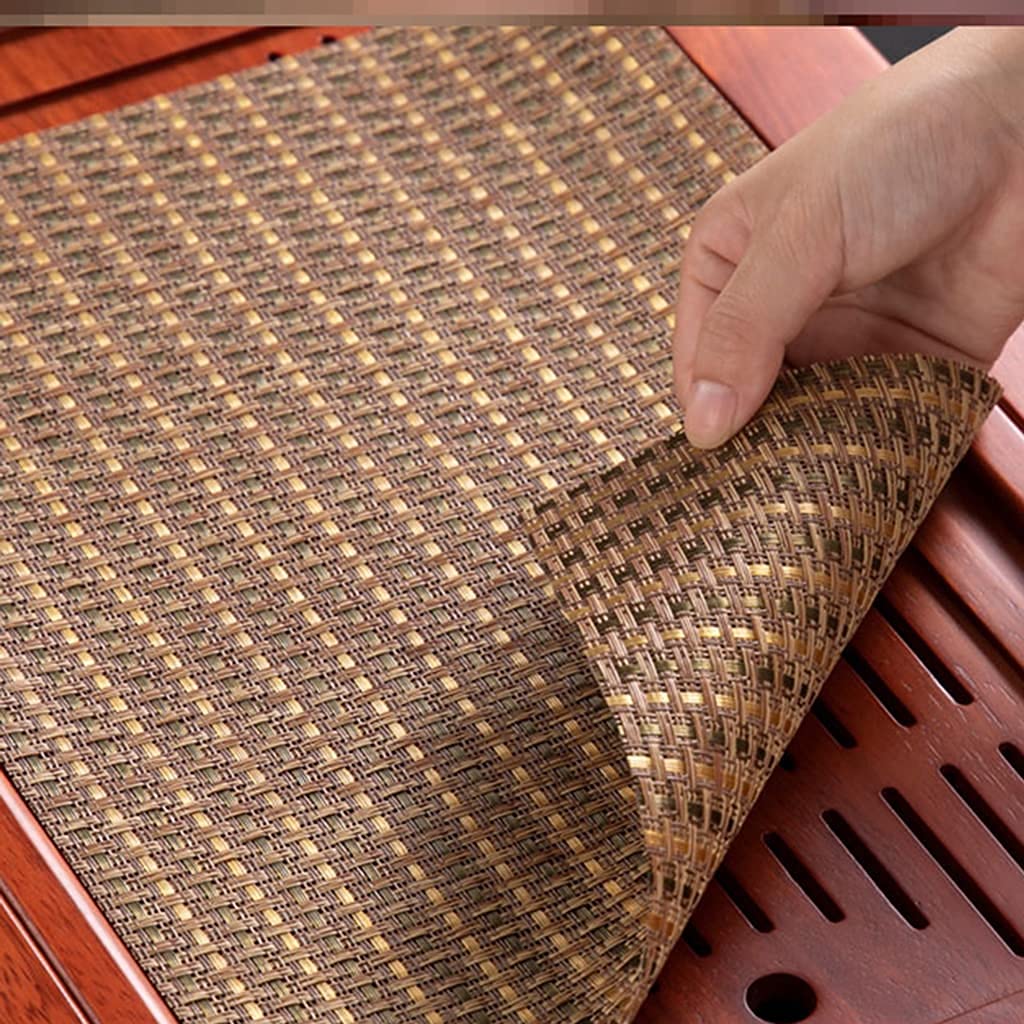 Juego de 4 manteles Individuales de Fibra Natural Resistentes a Las Manchas con Aislamiento térmico para Hotel, hogar, Comedor, Cocina, Restaurante, cáñamo, 35 x 25 cm (cáñamo 35 x 25 cm)