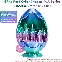 Vista 6 de ZIRO - Rápido cambio de color PLA, filamento de gradiente de color de 1.75mm, filamentos de PLA arcoíris brillantes, compatible con la mayoría