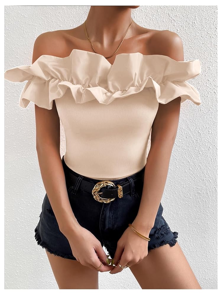 トップス yilon BIJOU OFFSHOULDER BLOUSE Off-shoulder Bijou Tops・全2色 – iine