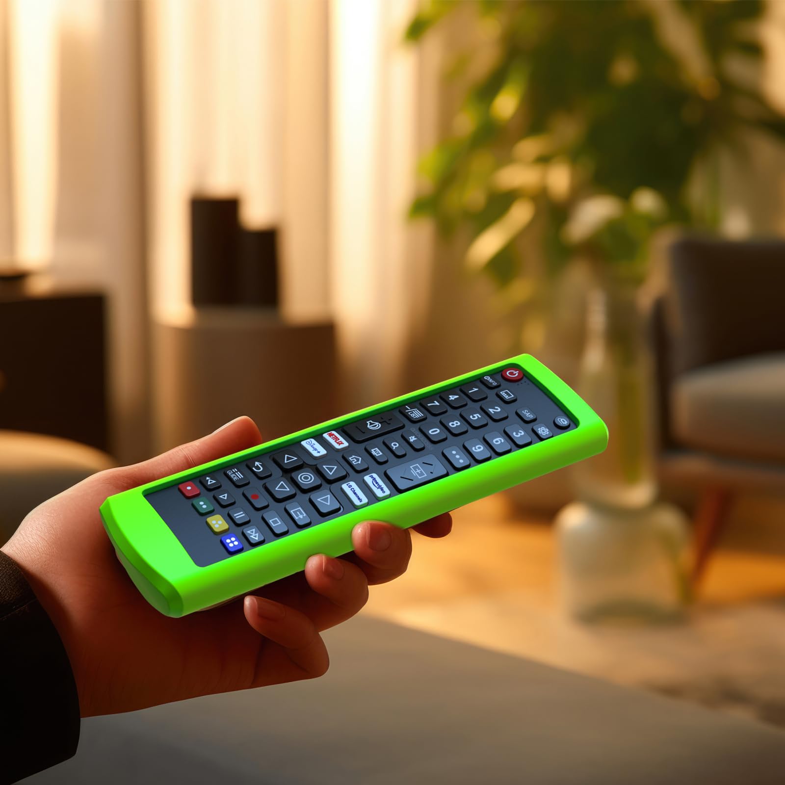 Paquete de 2 fundas para mando a distancia LG TV, funda para mando a distancia LG para Smart TV, funda de repuesto para batería que brilla en la oscuridad, verde y azul