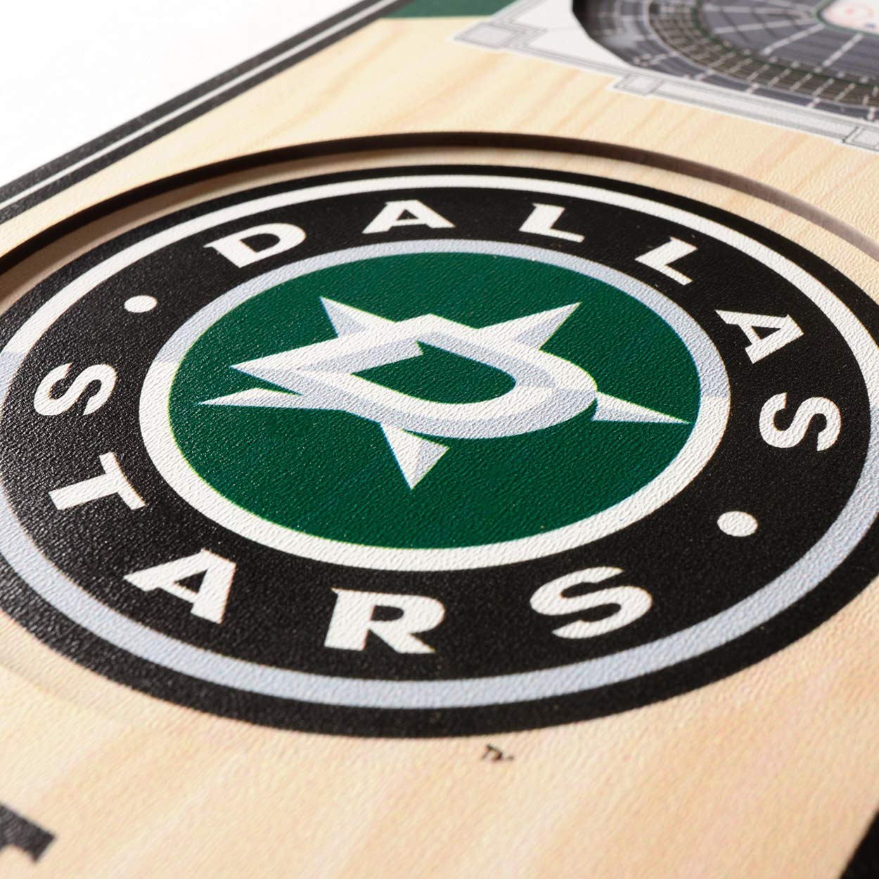 NHL Dallas Stars - American Airlines Center, bandiera 3D dello stadio, colori della squadra, 6" x 49"
