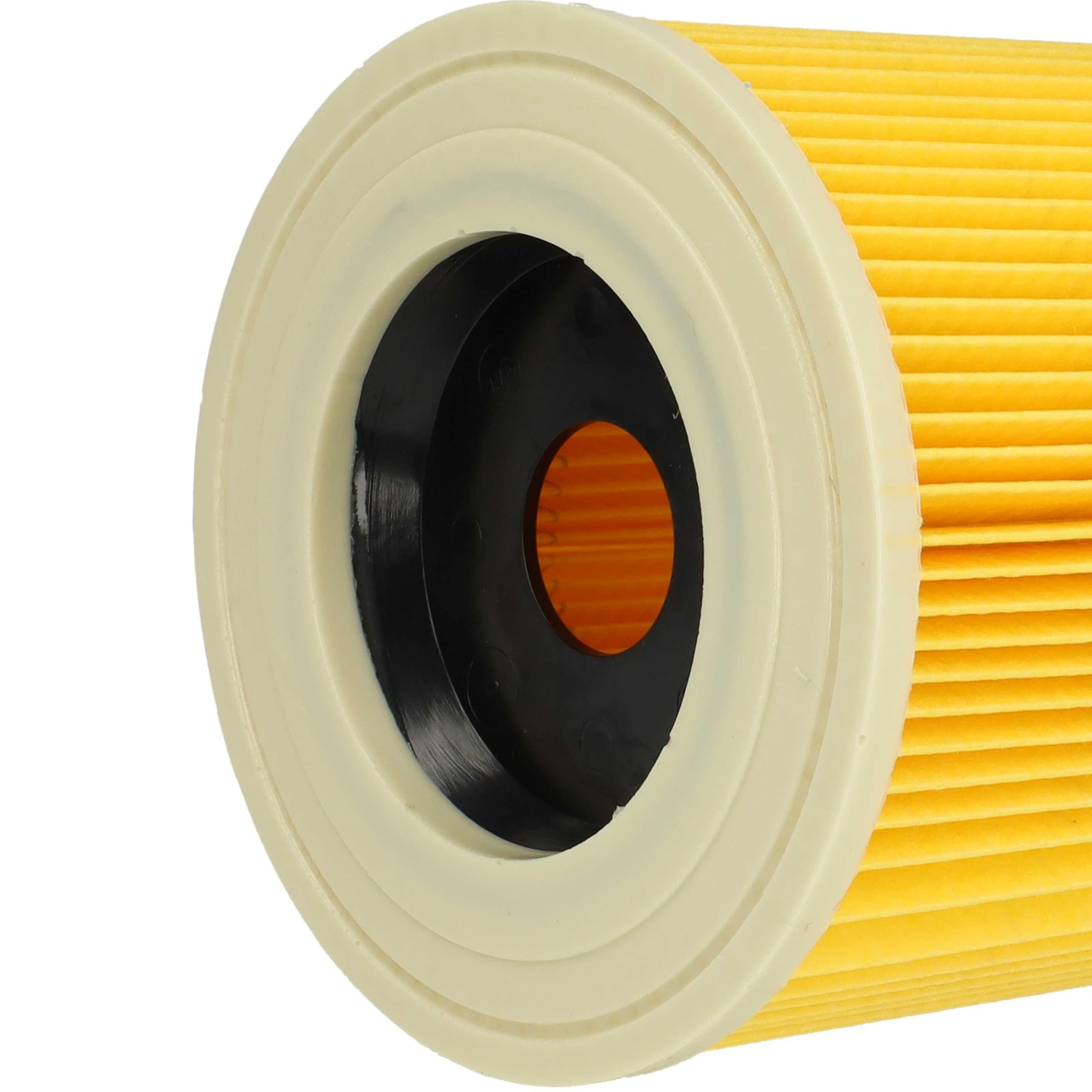 vhbw 8x filtro a pieghe piatte compatibile con Kärcher A 2054 Me, A 2024 pt, A 2064 PT, A 2101, A 2105, A 2074 PT aspirapolvere - giallo, lavabile