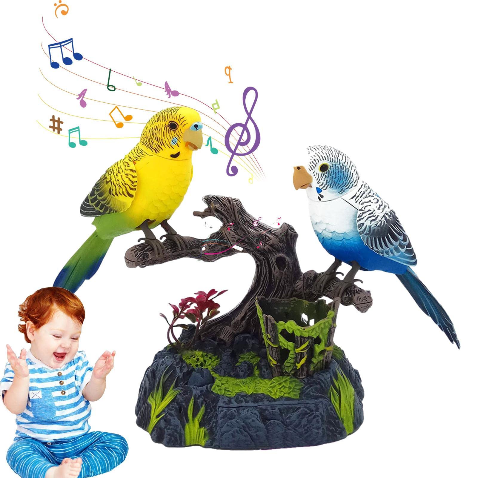 Amazon.co.jp: SAEYZ 鳴く鳥のおもちゃ 電子オウム音声制御鳥のおもち